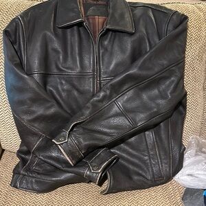 Dockers Black Bomber Jacket Genuine Leather
